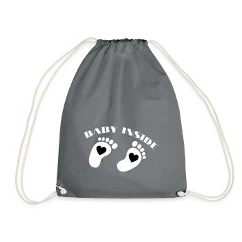 bébé à l'intérieur pour la future maman - Sac de sport léger - gris - Devant
