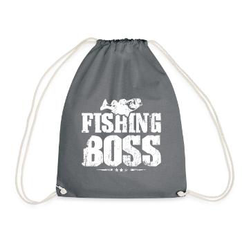 Fishing fischer boss chef - Turnbeutel - Grau - Vorne