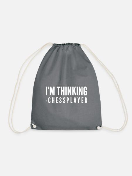 I'm thinking of chess players - Drawstring Bag - grey