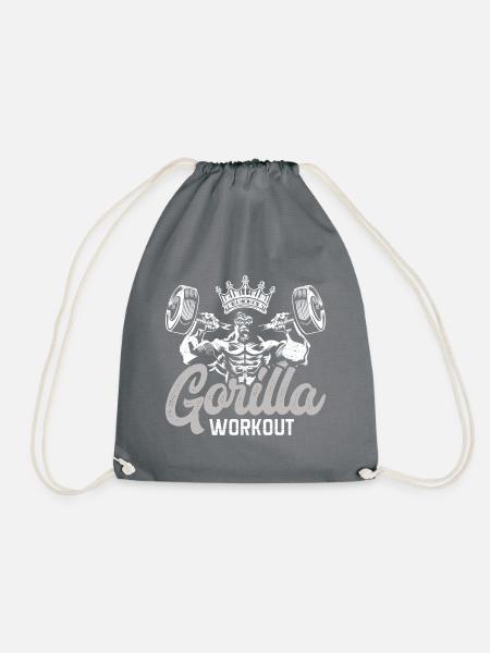 gorilla workout - Turnbeutel - Grau