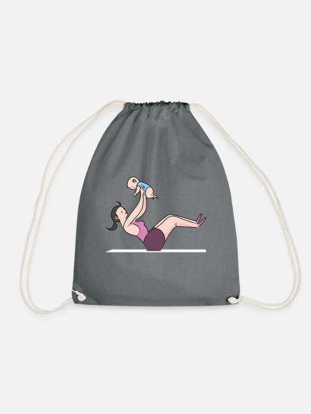 fitness mama baby - Turnbeutel - Grau