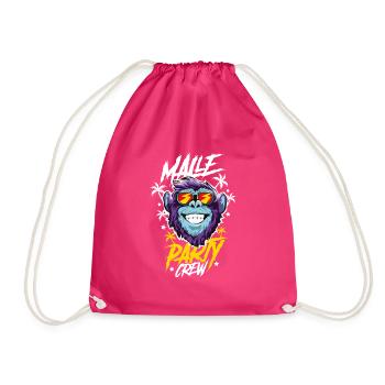 Malle Affe Party Crew - Turnbeutel - Fuchsia - Vorne