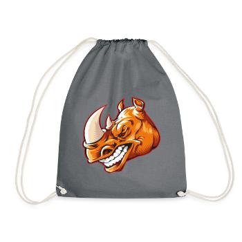 Rhinoceros head beast - Drawstring Bag - grey - Front