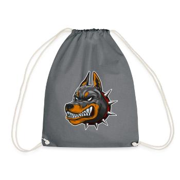 Chien doberman - Sac de sport léger - gris - Devant