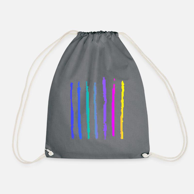 Colorful lines - Drawstring Bag - grey