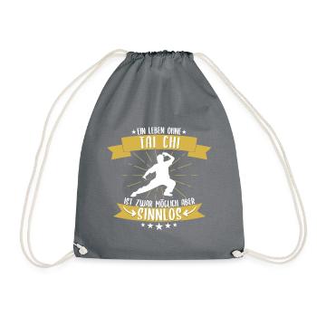 Taichi Taiji Tai Chi Kampfsport Sport Spruch Kampf - Turnbeutel - Grau - Vorne