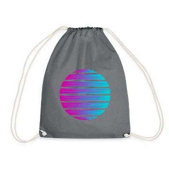 Kreis Farbverlauf Hintergrund Vorlage Symbol cool - Turnbeutel - Grau - Vorne
