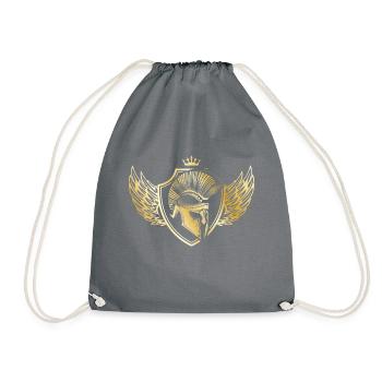 spartaner helm wappen gold - Turnbeutel - Grau - Vorne