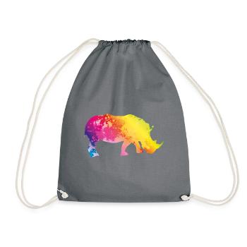 Rhinocéros silhouette coloré - Sac de sport léger - gris - Devant