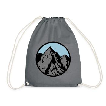 mountains symbol - Drawstring Bag - grey - Front