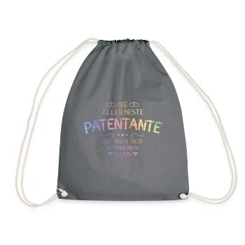 Die Allerbeste Patentante - Turnbeutel - Grau - Vorne