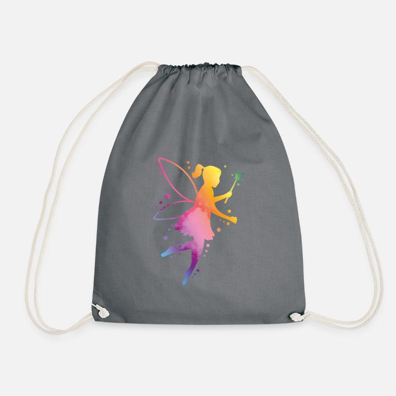 fee elfe bunt silhouette - Turnbeutel - Grau