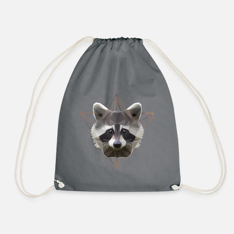 Low Poly Art Raton Racoon Cool Polygon - Sac de sport léger - gris