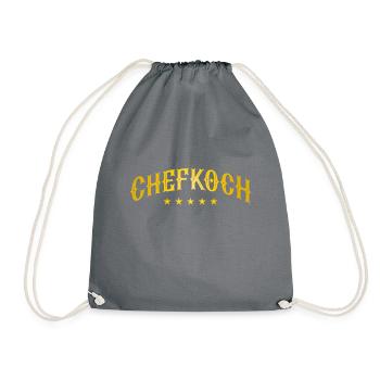 Chefkoch Kochen Sterne Koch - Turnbeutel - Grau - Vorne