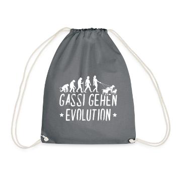 Gassi Gehen Evolution Hunde - Turnbeutel - Grau - Vorne