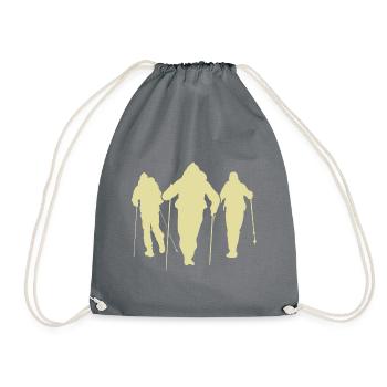 Nordic Walking Silhouette Team - Drawstring Bag - grey - Front