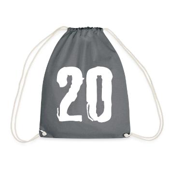 20 Zahl Trikot - Turnbeutel - Grau - Vorne