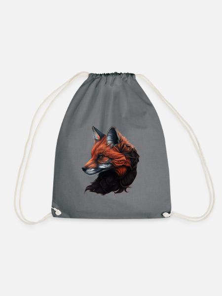 Fox Head Art 1 - Turnbeutel - Grau
