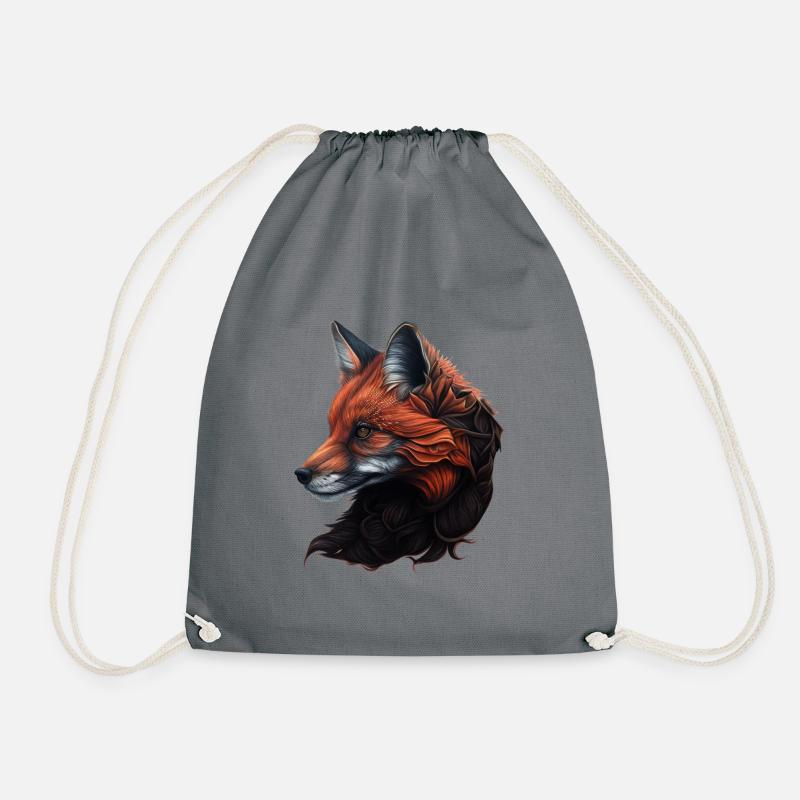Fox Head Art 1 - Turnbeutel - Grau
