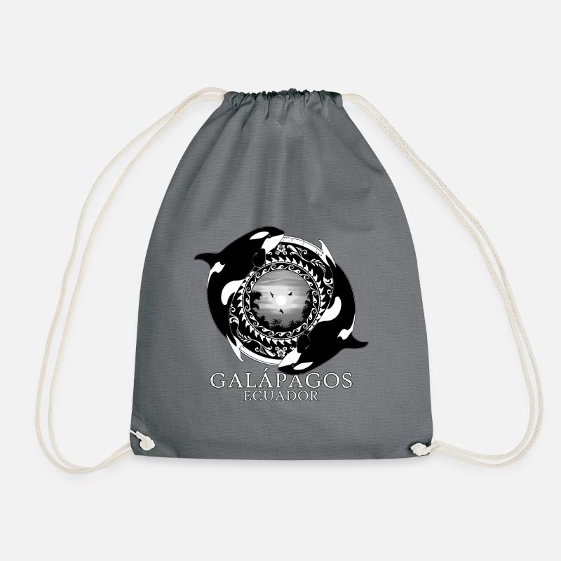 Orca Killer Whales Galápagos Ecuador - Drawstring Bag - grey