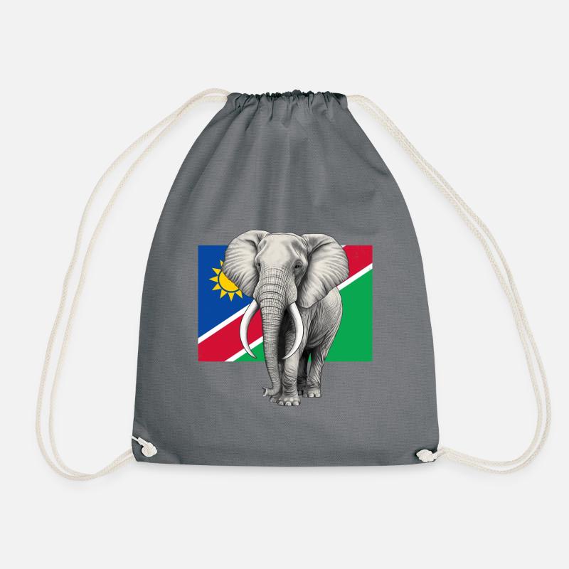 Elefant Flagge von Namibia - Turnbeutel - Grau