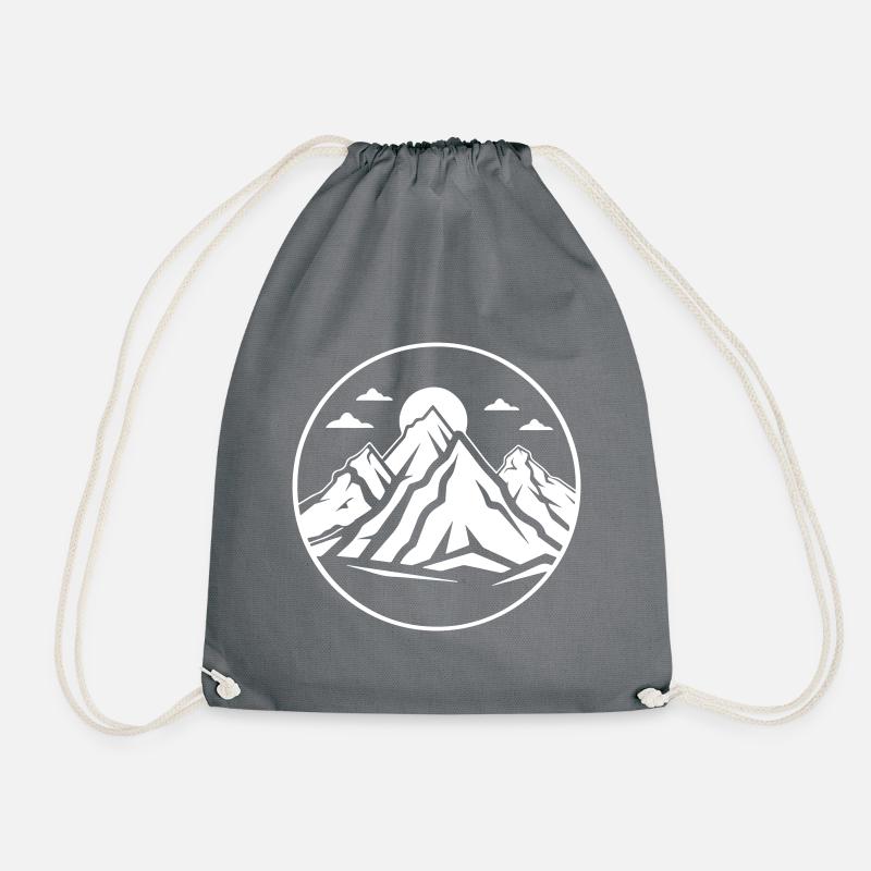 Berge Natur Mountains Silhouette - Turnbeutel - Grau