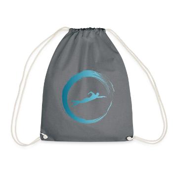 Schwimmer schwimmen Bademeister - Turnbeutel - Grau - Vorne