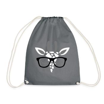 giraffe - Drawstring Bag - grey - Front