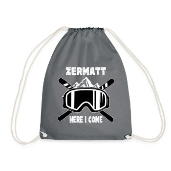 Zermatt Ski Sknowboard - Turnbeutel - Grau - Vorne