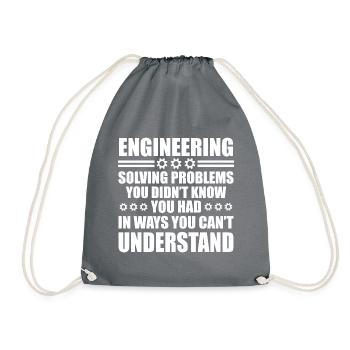 Funny Engineering Solving Problems - Turnbeutel - Grau - Vorne