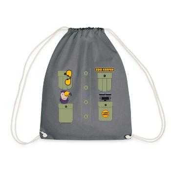Zookeeper Outfit Costume - Turnbeutel - Grau - Vorne
