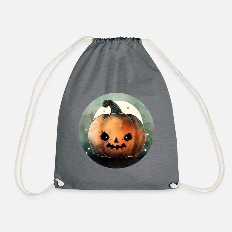 Halloween Pumpkin - Drawstring Bag - grey