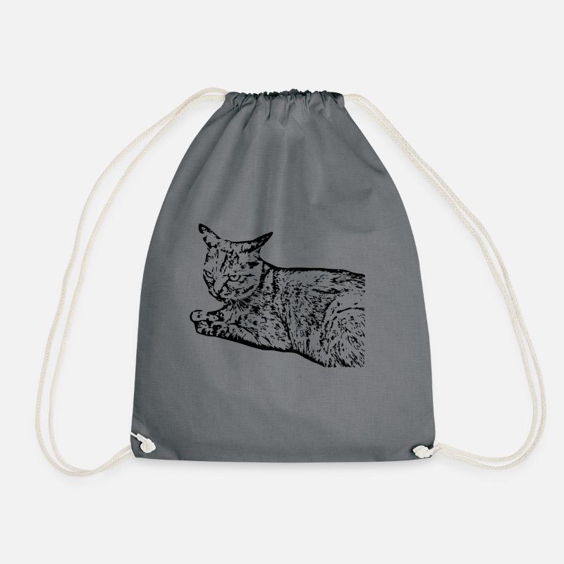 Schwarze Katze Katze Süßes Kätzchen Weihnachtsgeschenk - Turnbeutel - Grau