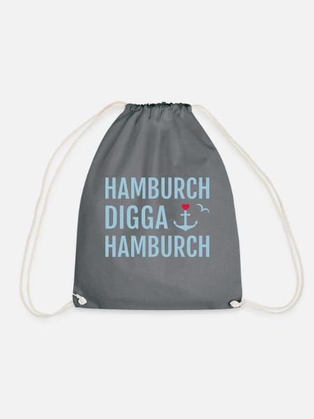Hamburch DIGGA Hamburch - Turnbeutel - Grau