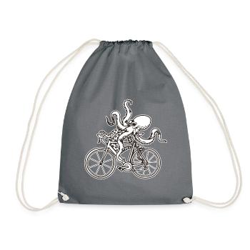 Cute Octo Cycling - Turnbeutel - Grau - Vorne