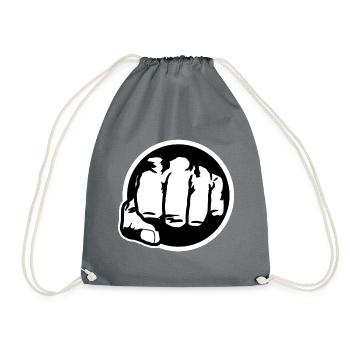 Poing noir et blanc - Sac de sport léger - gris - Devant