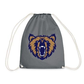 bear face club logo - Drawstring Bag - grey - Front