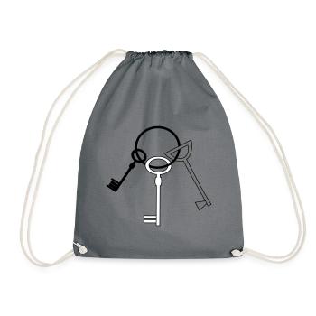 Keychain 3 key vector - Drawstring Bag - grey - Front