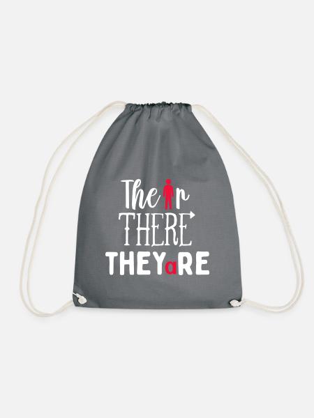 Funny English Spelling There Their They're - Turnbeutel - Grau