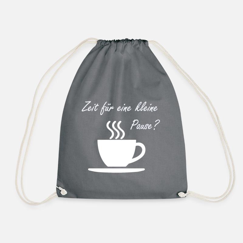 Kaffepause - Teatime - Turnbeutel - Grau