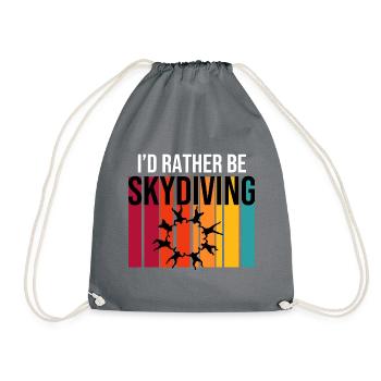 I'd Rather Be Sky Diving - Turnbeutel - Grau - Vorne