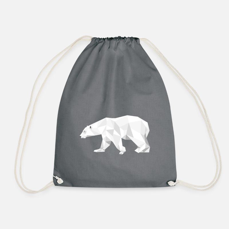 Eisbär Polygon Arktis Schnee Geschenk Winter Tier - Turnbeutel - Grau