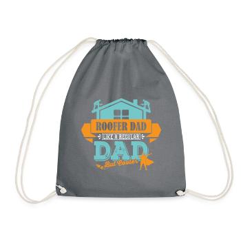 Dachdecker Vater Papa cooler - Turnbeutel - Grau - Vorne