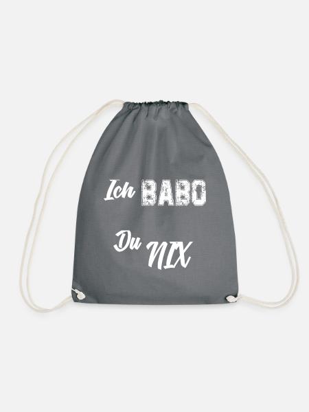 Ich Babo du nix - Turnbeutel - Grau