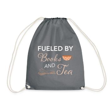 Books Mug Read Funny saying gift - Drawstring Bag - grey - Front