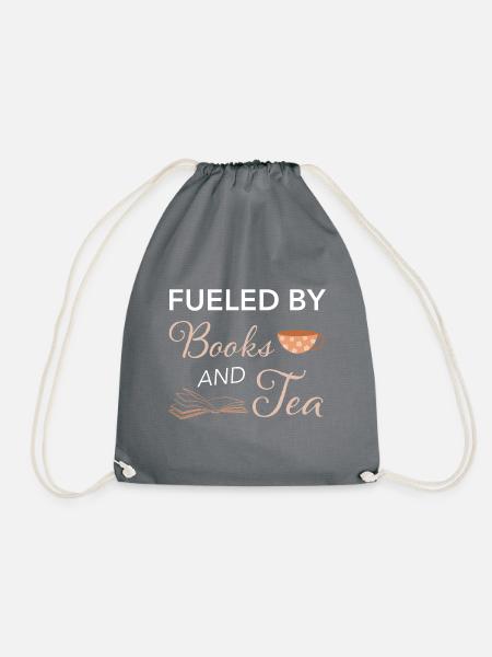 Bücher Tee Tasse Lesen Lustig Spruch Geschenk - Turnbeutel - Grau