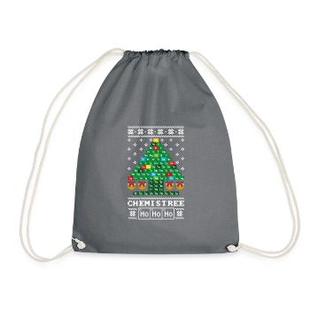 Chemie Laborant Weihnachtsbaum Periodensystem Lab - Turnbeutel - Grau - Vorne