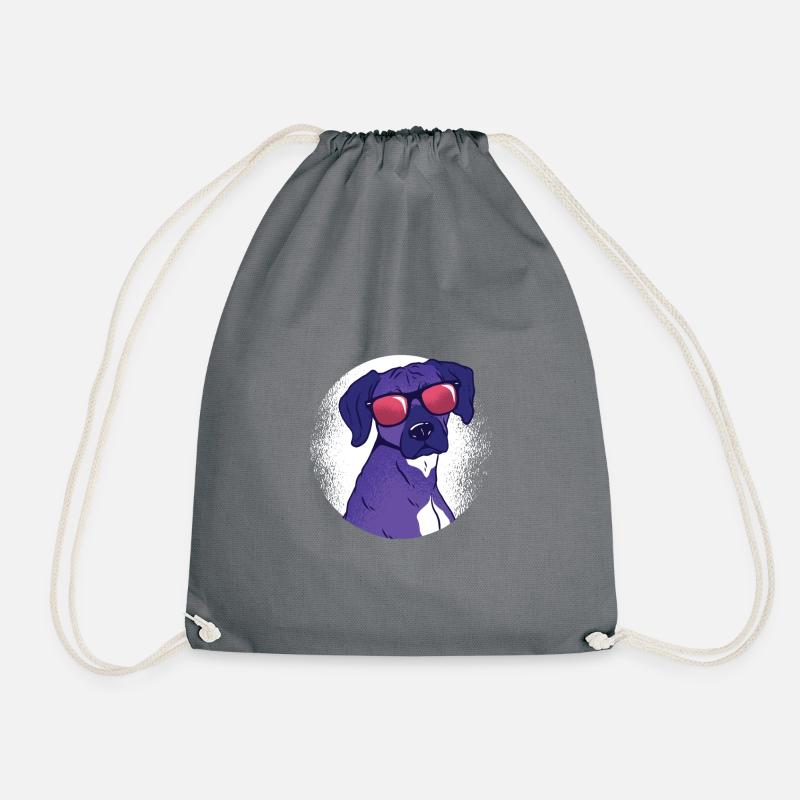 Mega cooler Hund mit Sonnenbrille - Turnbeutel - Grau