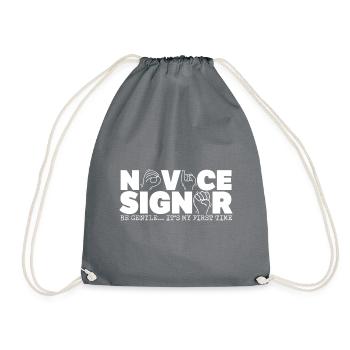 Signataire novice ASL - Sac de sport léger - gris - Devant