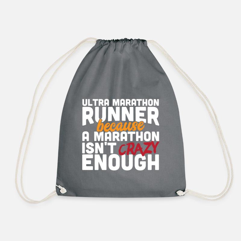 Ultra Marathon Runner - Drawstring Bag - grey
